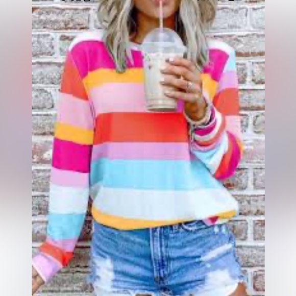 Colorful Striped Long Sleeve Shirt - Picture 1 of 4